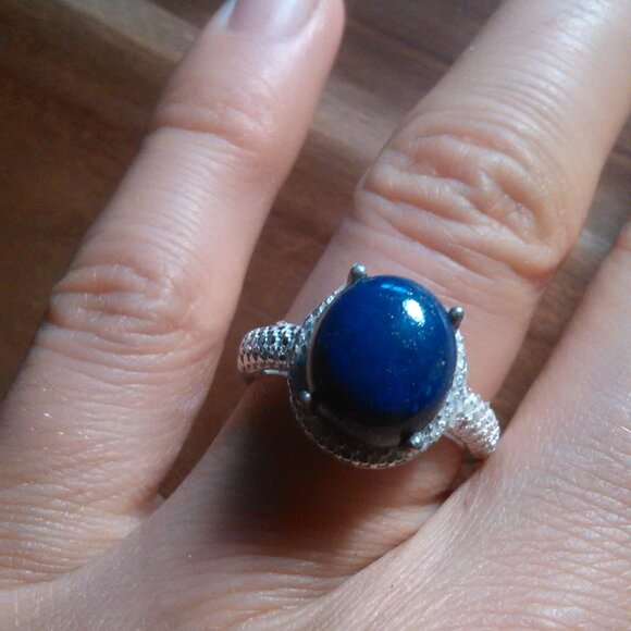 Lapis Lazuli Sterling Silver Ring (Size 7) - Picture 1 of 11